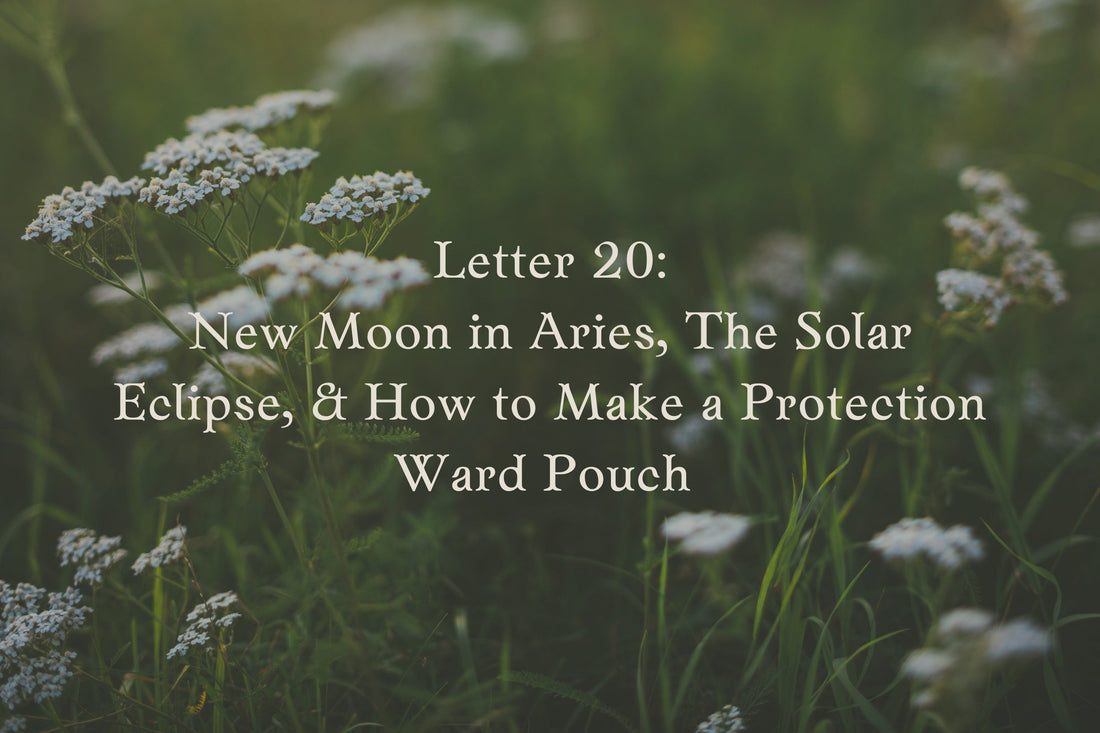 Letter 20: New Moon in Aries, The Solar Eclipse, & How to Make A Protection Ward Pouch