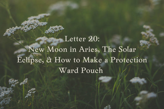 Letter 20: New Moon in Aries, The Solar Eclipse, & How to Make A Protection Ward Pouch