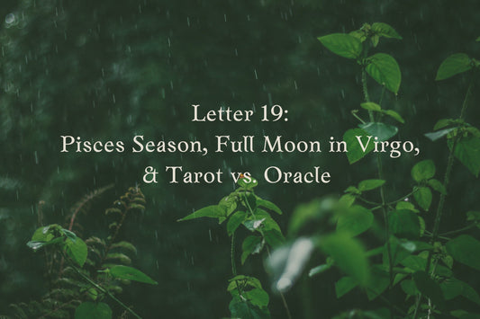 Letter 19: Pisces Season, Full Moon in Virgo & Tarot vs. Oracle